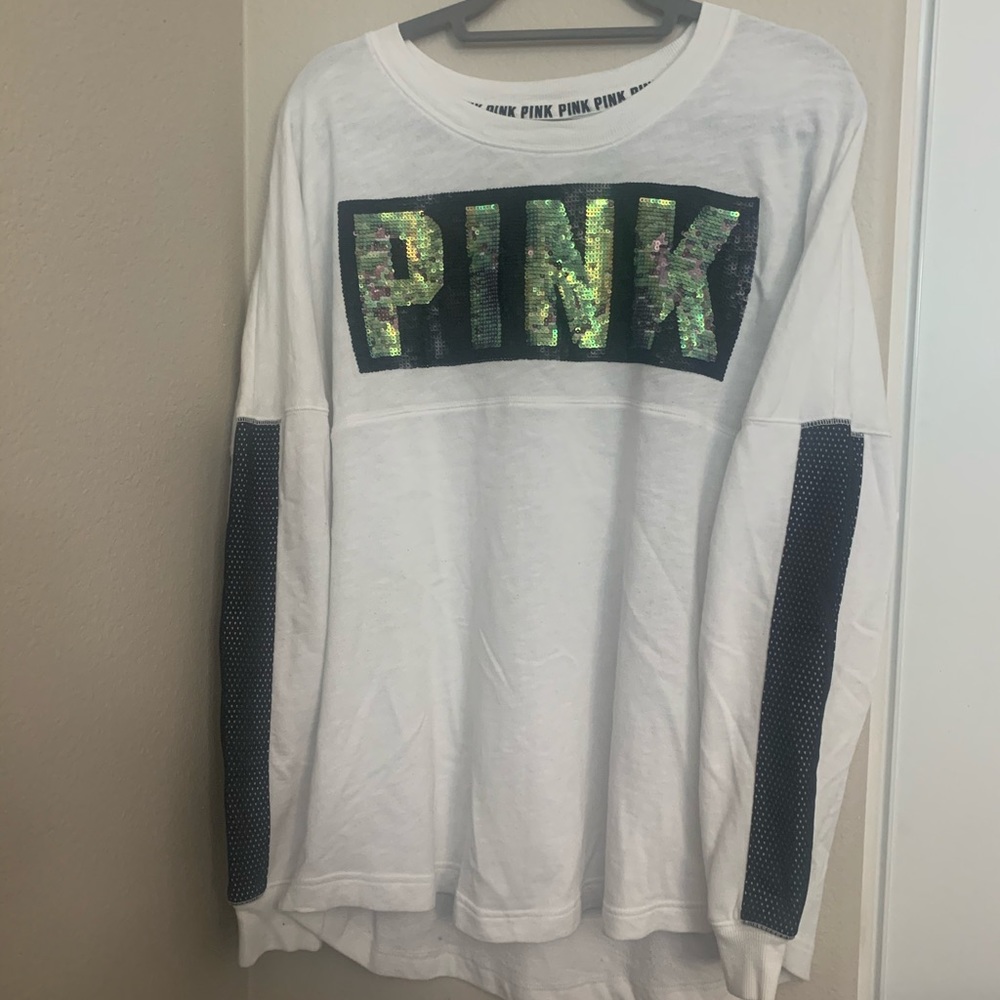 SOLD EUC PINK Bling Sweatshirt Sz L